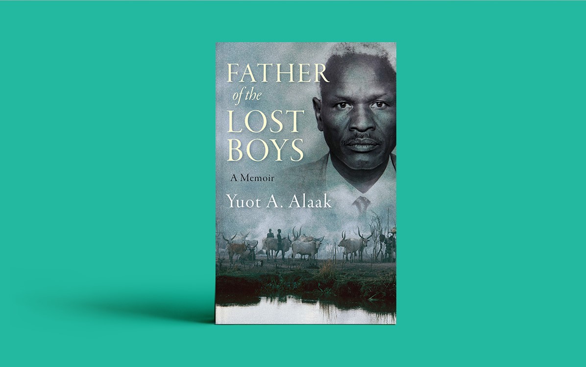 Image of book "Father of the Lost Boys" on green background.