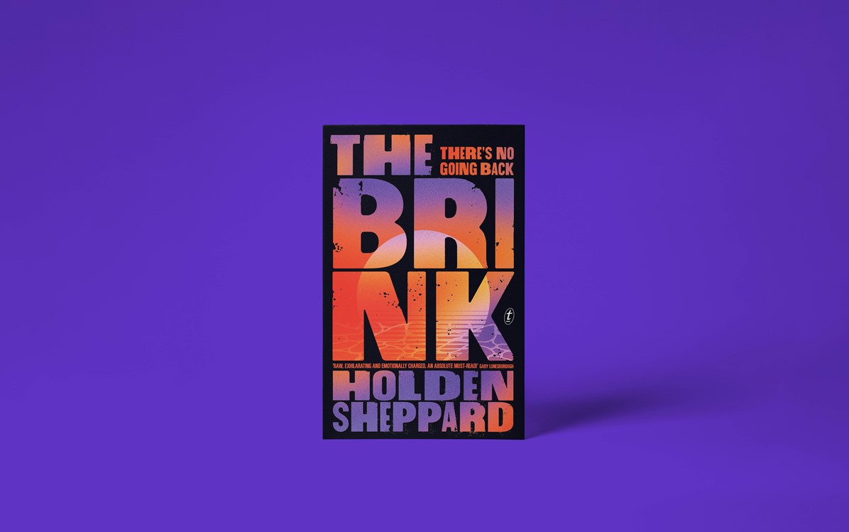 A book cover with the title 'The Brink' by Holden Sheppard with a purple background